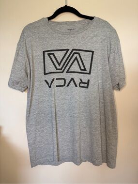 RVCA Gray Short-Sleeve Crew with Front Logo